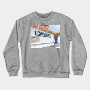 Vintage Retro Coffee Shop Crewneck Sweatshirt